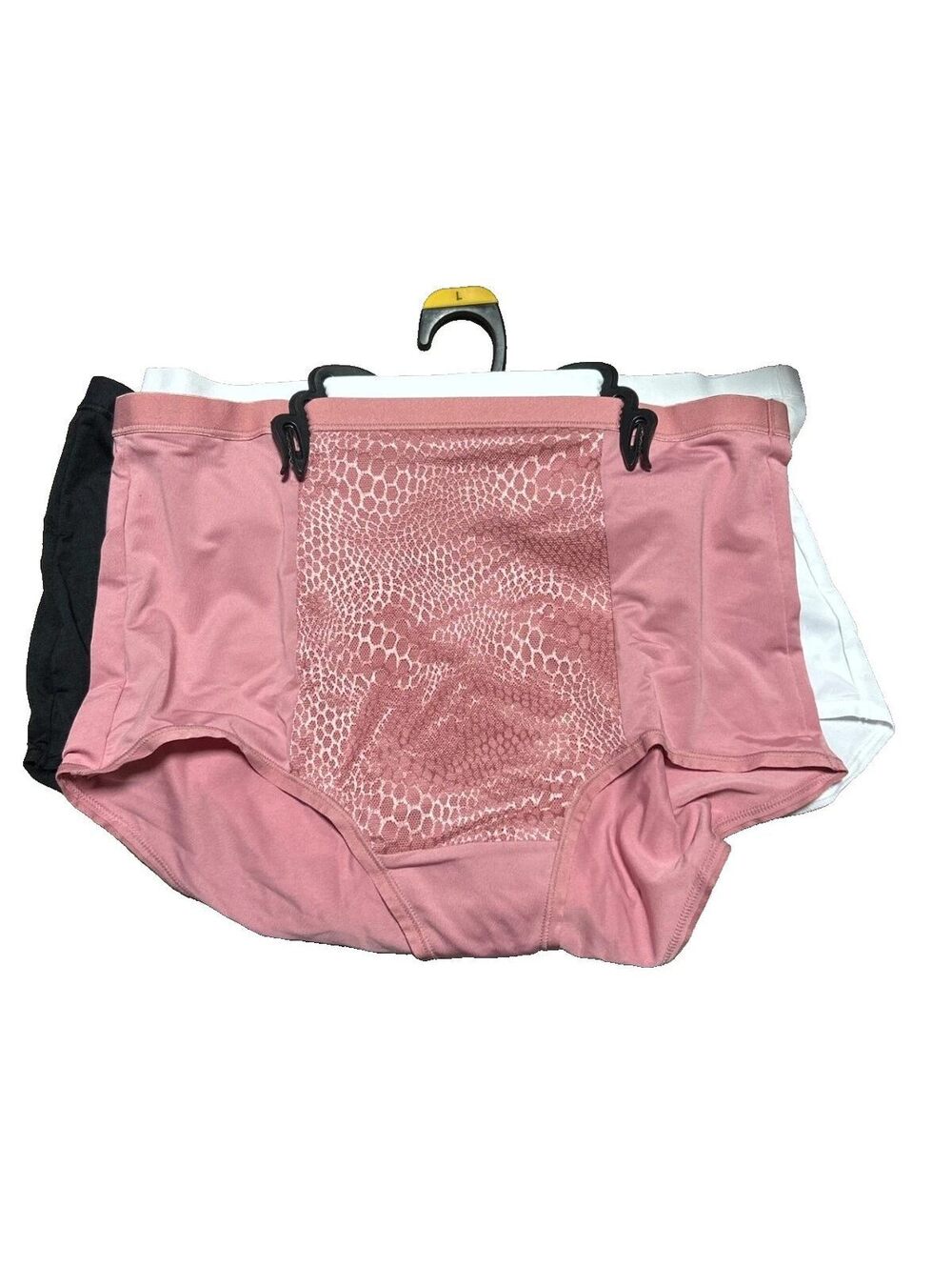 Womens Seamless High Waist Brief Underwear Large Pink Black White 3 Pack